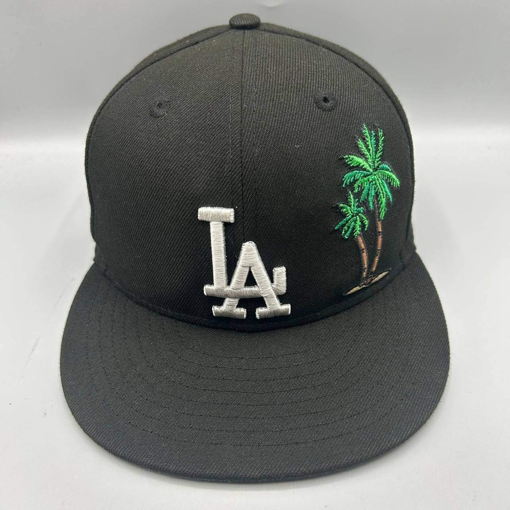 Los Angeles LA Dodgers MLB Hat Men 7 3/8 Black Blue 59Fifty New Era Fitted Cap